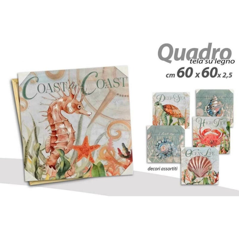 foto del prodotto trade shop traesio kaela quadro quadretto decorativo 60x60x2,5 cm tela su legno deluxe decori ass 806551 