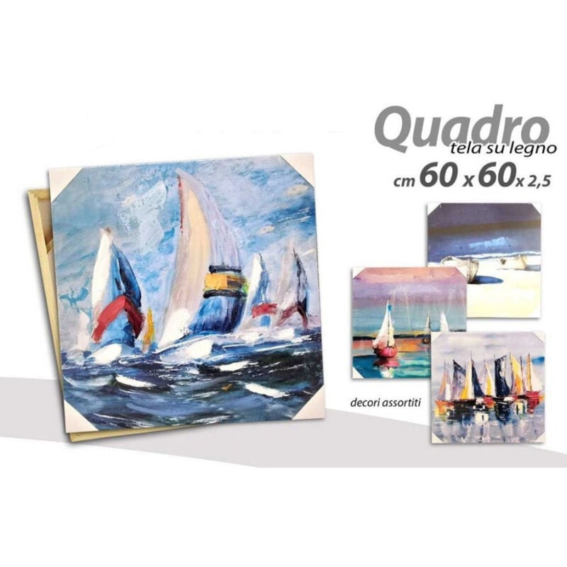 foto del prodotto trade shop traesio kaela quadro quadretto decorativo 60x60x2,5 cm tela su legno deluxe decori ass. 806827 