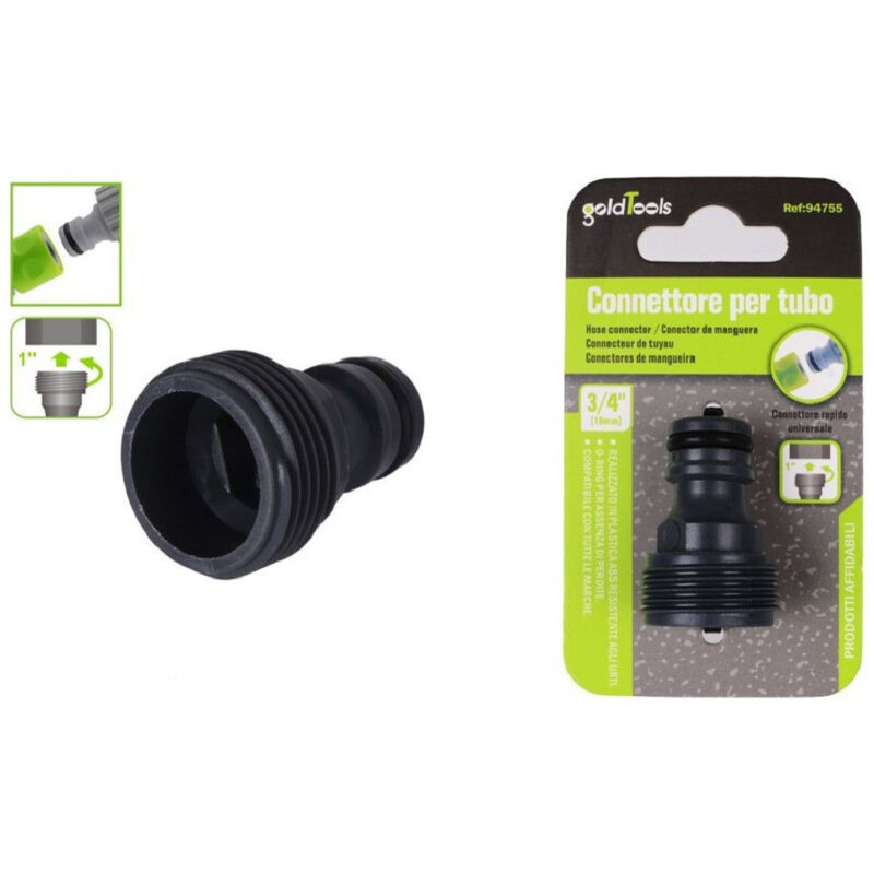 foto del prodotto trade shop traesio - kaela - raccordo adattatore rapido filetto 3/4' 10mm con innesto maschio universale 94755 -