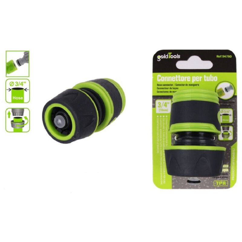 foto del prodotto trade shop traesio kaela raccordo con innesto rapido con acquastop per tubo da 3 4 19mm connettore 94760 