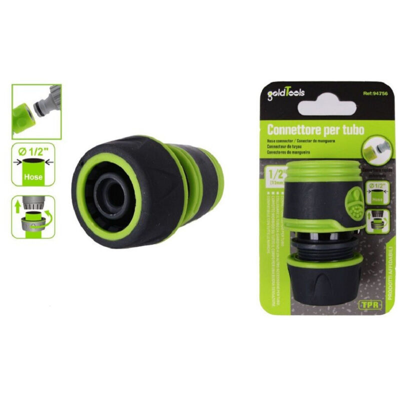 foto del prodotto trade shop traesio kaela raccordo con innesto rapido per tubo da 1 2 13mm connettore da giardino 94756 