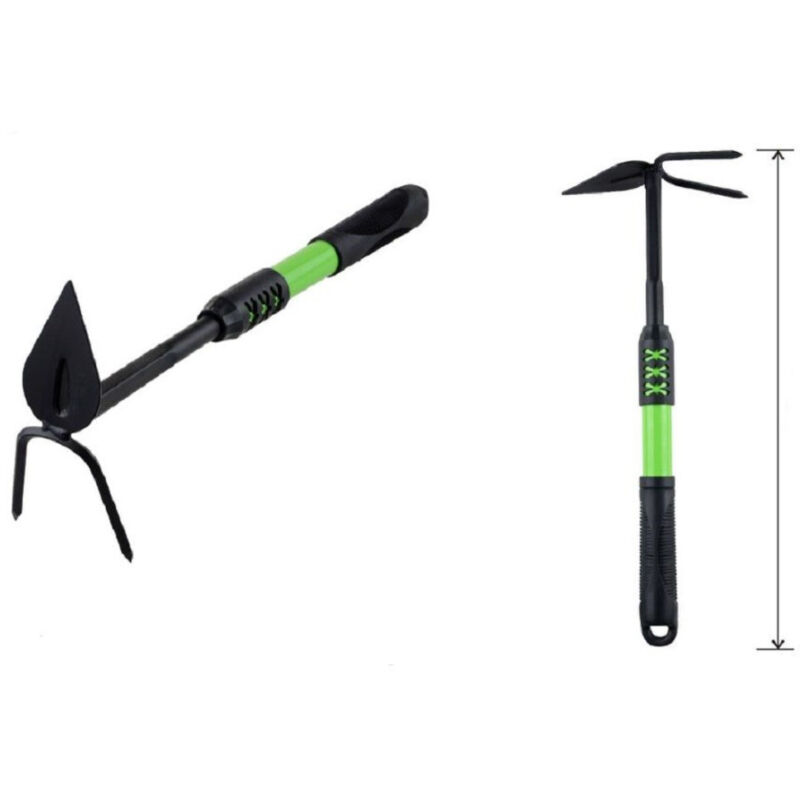 foto del prodotto trade shop traesio kaela rastrello a punta con bidente in metallo impugnatura in gomma giardino 90066 