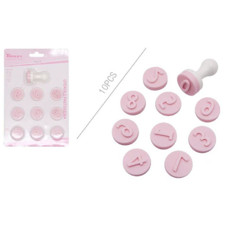 foto del prodotto trade shop traesio kaela set 10 pezzi stampini stampi a numeri per dolci pasta biscotti pasticceria 99026 