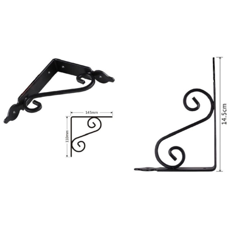 foto del prodotto trade shop traesio kaela set 2 pz reggimensola supporto staffa angoliere fantasia 145x110mm nera 91276 