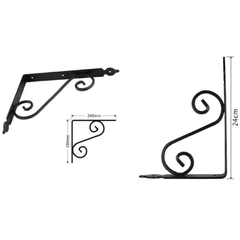foto del prodotto trade shop traesio kaela set 2 pz reggimensola supporto staffa angoliere fantasia 240x190 mm nera 91278 