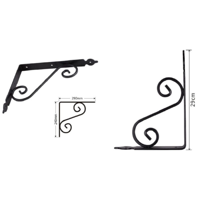 foto del prodotto trade shop traesio kaela set 2 pz reggimensola supporto staffa angoliere fantasia 290x240cm nera 91279 