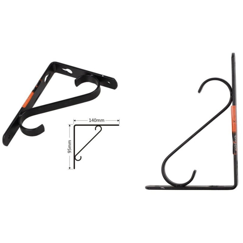 foto del prodotto trade shop traesio kaela set 2 pz reggimensola supporto staffa angoliere rinforzo 140 x 95 mm nera 91284 