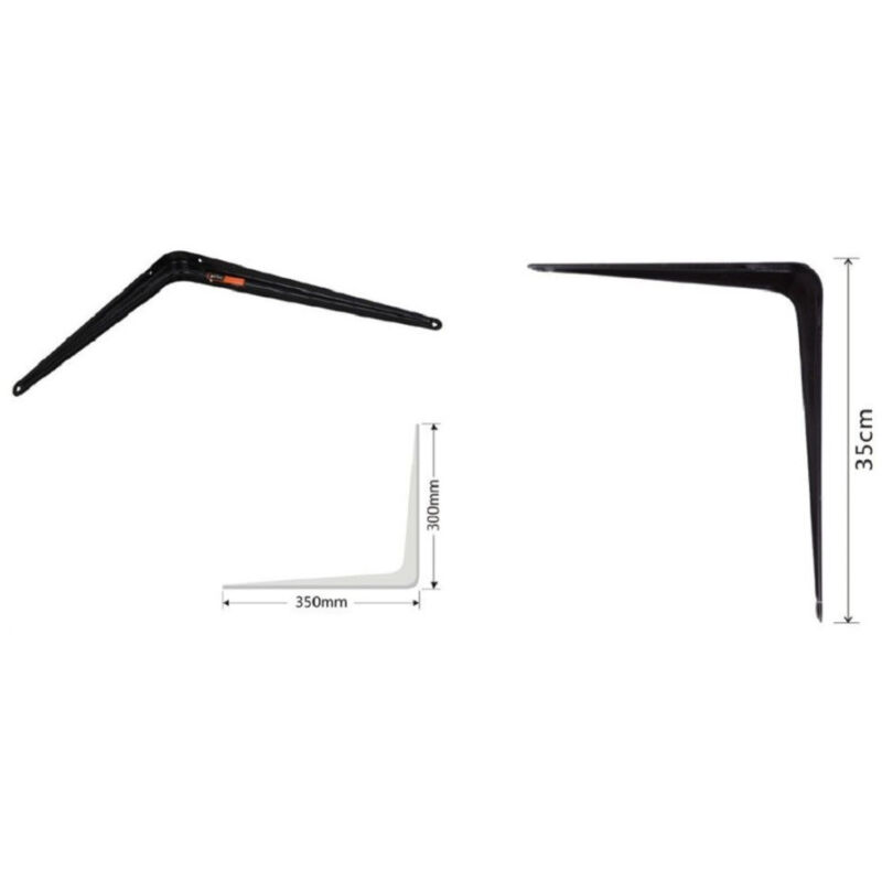 foto del prodotto trade shop traesio kaela set 2 pz reggimensola supporto staffa triangolo mensola metallo 35 cm nero 91274 