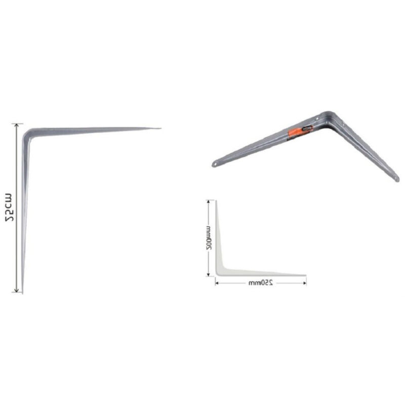foto del prodotto trade shop traesio kaela set 2pz reggimensola supporto staffa triangolo mensola metallo 25cm grigio 91264 