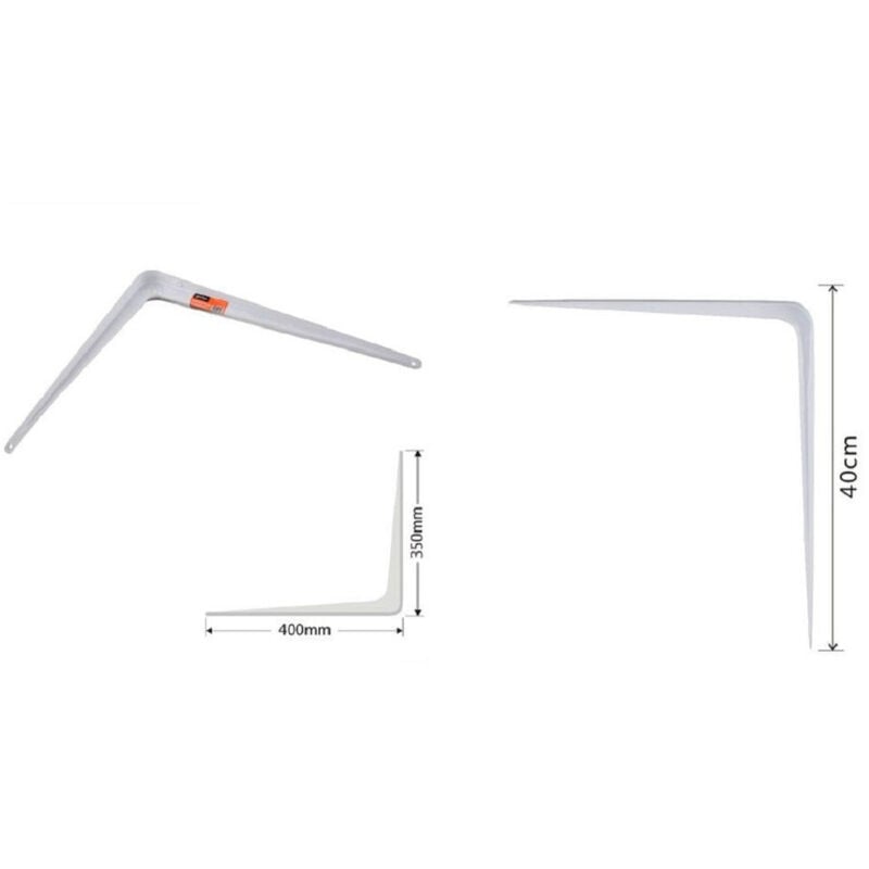 foto del prodotto trade shop traesio kaela set 2pz reggimensola supporto staffa triangolo mensola metallo 40cm bianca 91259 