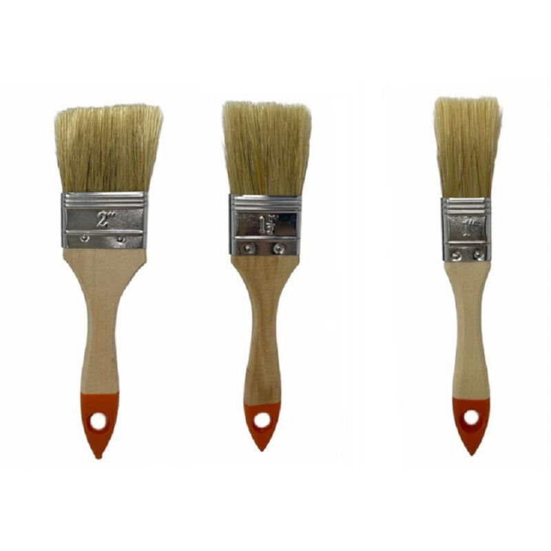 foto del prodotto trade shop traesio kaela set 3 pennelli testa piatta pennello per pittura vernice varie dimensioni 90307 