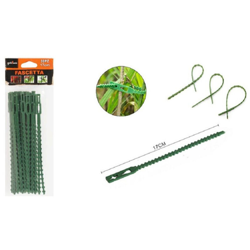 foto del prodotto trade shop traesio kaela set 30pz fascette bordi seghettati fascetta per piante da 17 cm regolabili 56872 