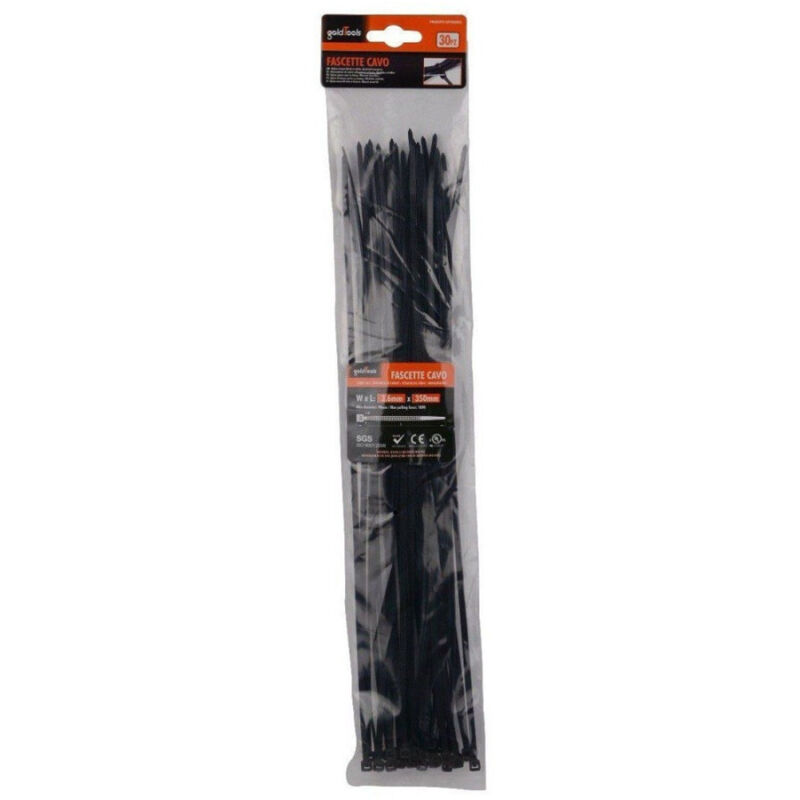 foto del prodotto trade shop traesio kaela set 30pz fascette cavi cavo nero stringenti in plastica nylon 3.6 x 350 mm 92384 