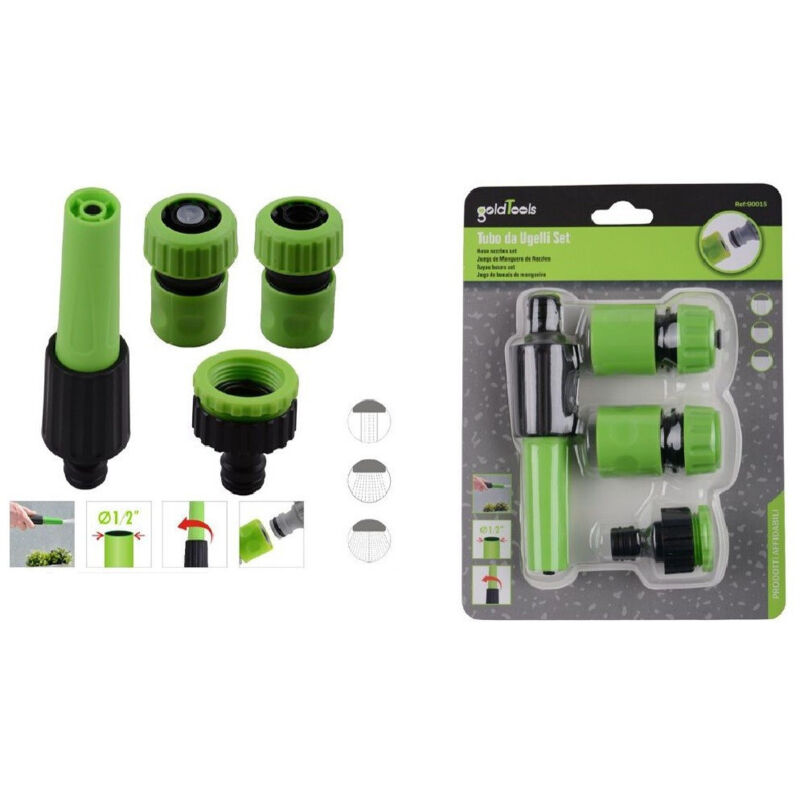 foto del prodotto trade shop traesio kaela set 4 pz ugelli tubo lancia raccordi da 1 2 connettore irrigare giardino 90015 