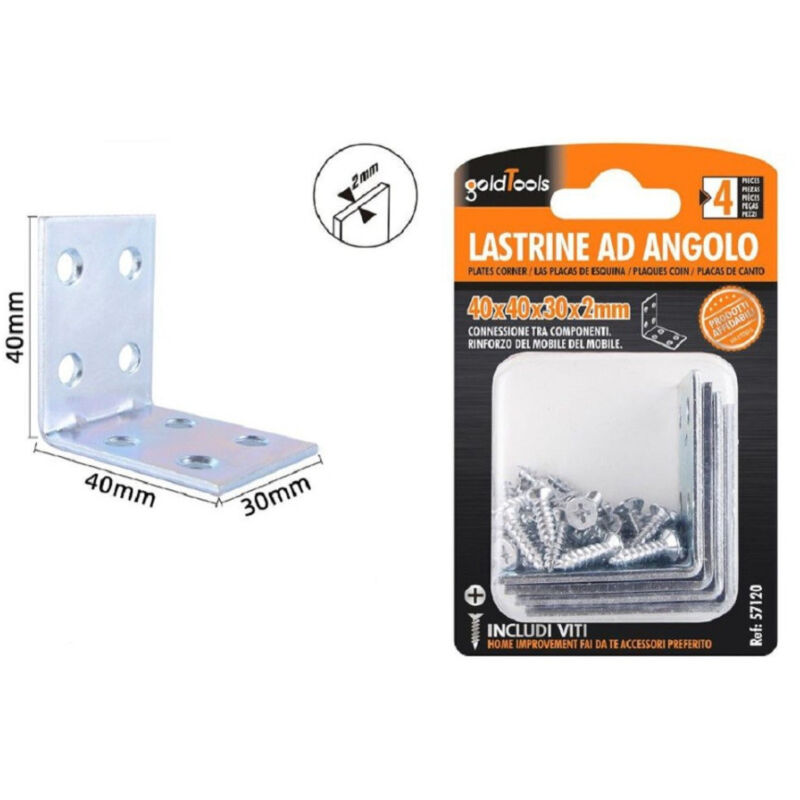 foto del prodotto trade shop traesio kaela set 4pz lastrine lastrina ad angolo angolare 40x40x30x2 mm con viti mobili 57120 