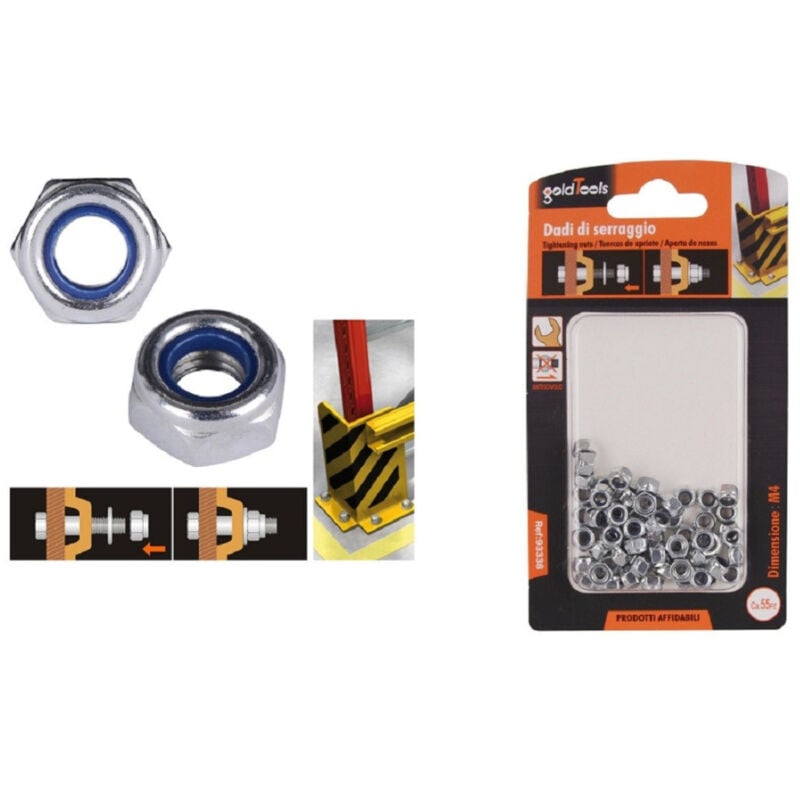 foto del prodotto trade shop traesio kaela set 55 pz dado esagonale dadi di serraggio m4 4mm antiscivolo bulloni viti 93338 