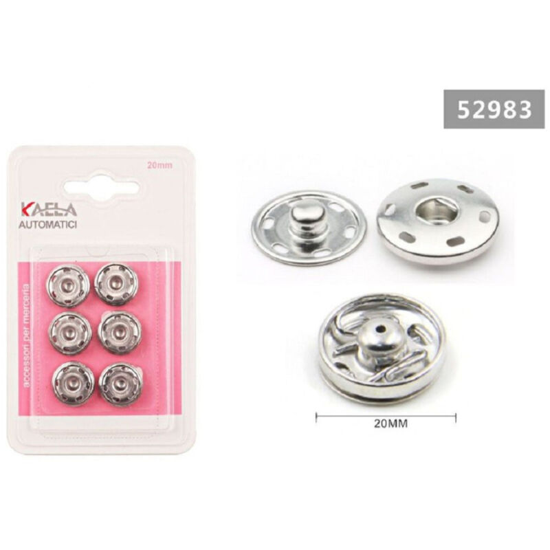 foto del prodotto trade shop traesio kaela set 6 paia di bottoni automatici a pressione 20 mm accessori per cucito 52983 