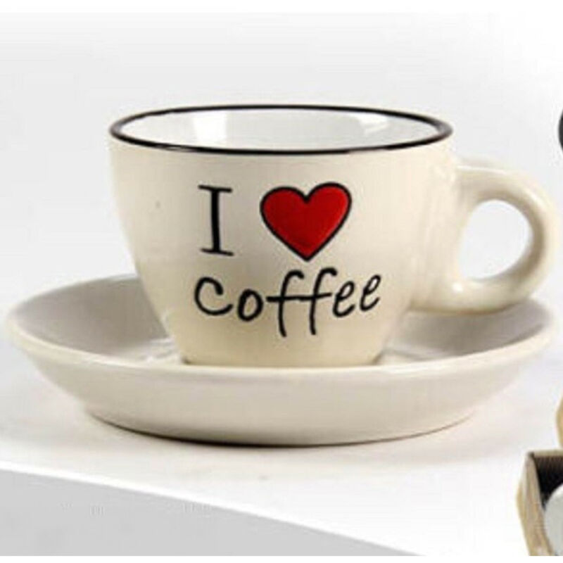 foto del prodotto trade shop traesio kaela set 6pz tazzine tazza piattino 80ml caff classico moderno colori ass 668715 