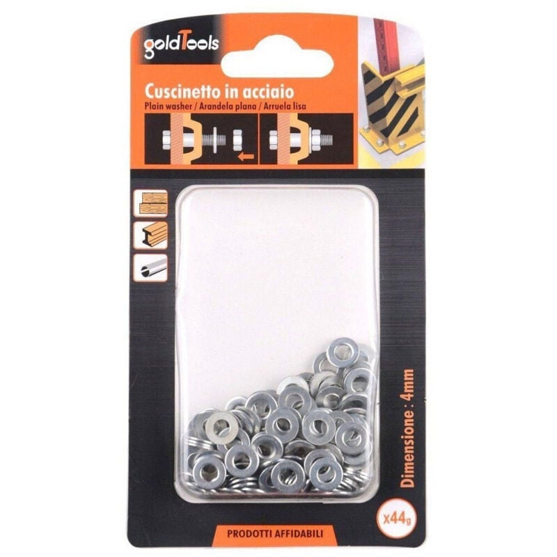 foto del prodotto trade shop traesio kaela set confezione 44gr rondelle piane piatte cuscinetto in acciaio diam. 4 mm 90827 