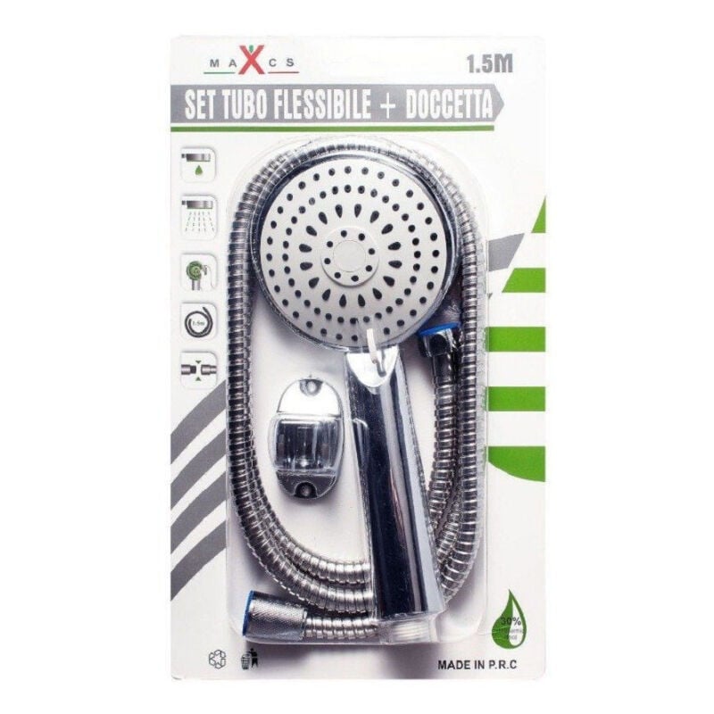 foto del prodotto trade shop traesio kaela set soffione doccia doccetta multigetto bagno staffa tubo flessibile 1,5mt 98080 