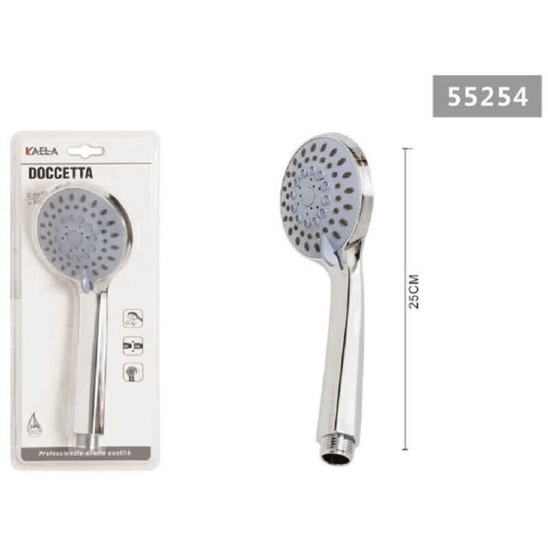 foto del prodotto trade shop traesio kaela soffione doccia multigetto bagno doccetta universale getto regolabile 25cm 55254 