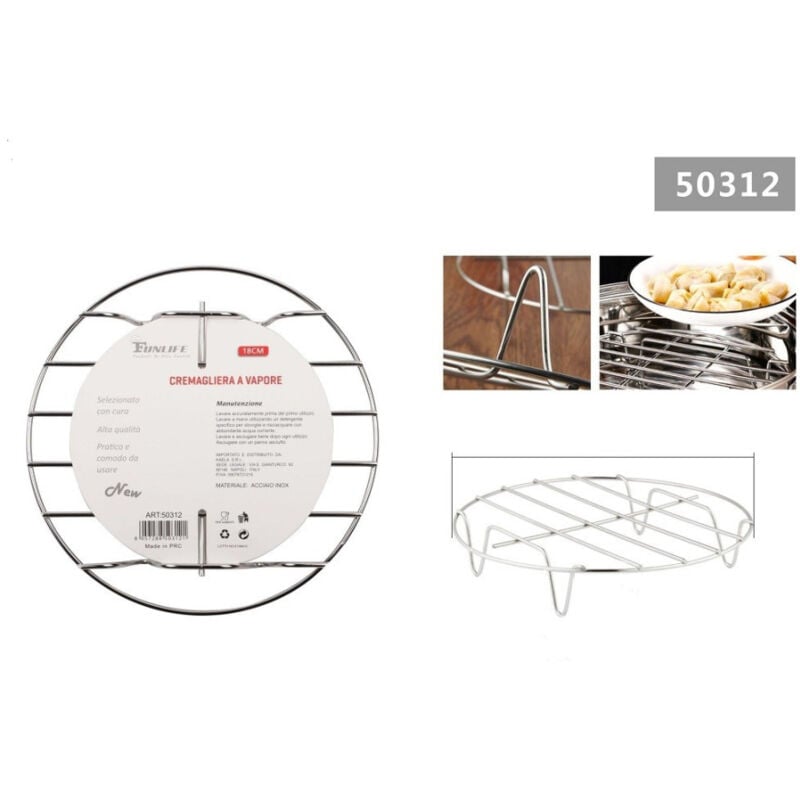 foto del prodotto trade shop traesio kaela sottopentola a vapore 18 cm rotondo pentole a pressione per cottura cucina 50312 