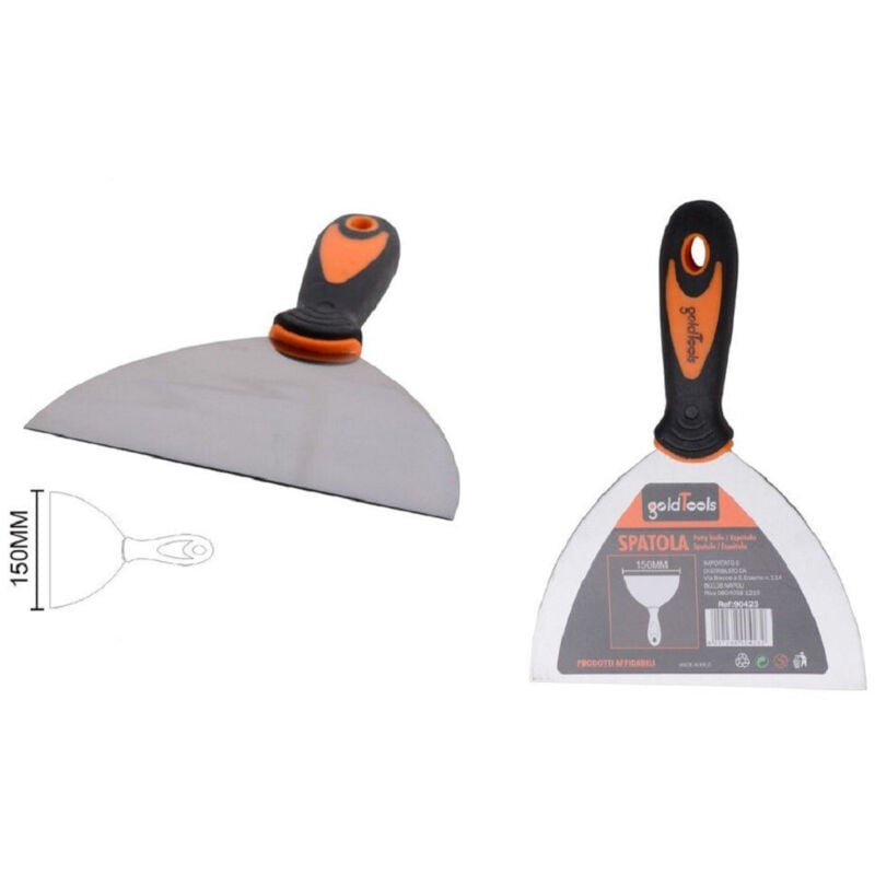 foto del prodotto trade shop traesio kaela spatola pareti in acciaio 6 150 mm manico antiscivolo comoda impugnatura 90423 