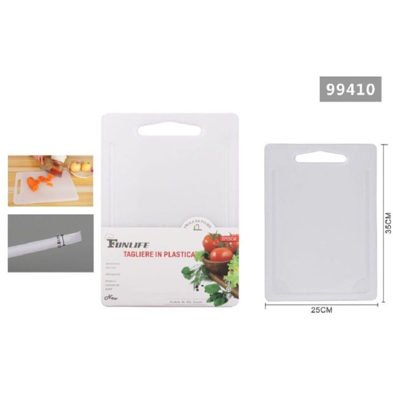 foto del prodotto trade shop traesio kaela tagliere in plastica con canale scanalatura 35x25x0.8cm per verdure frutta 99410 