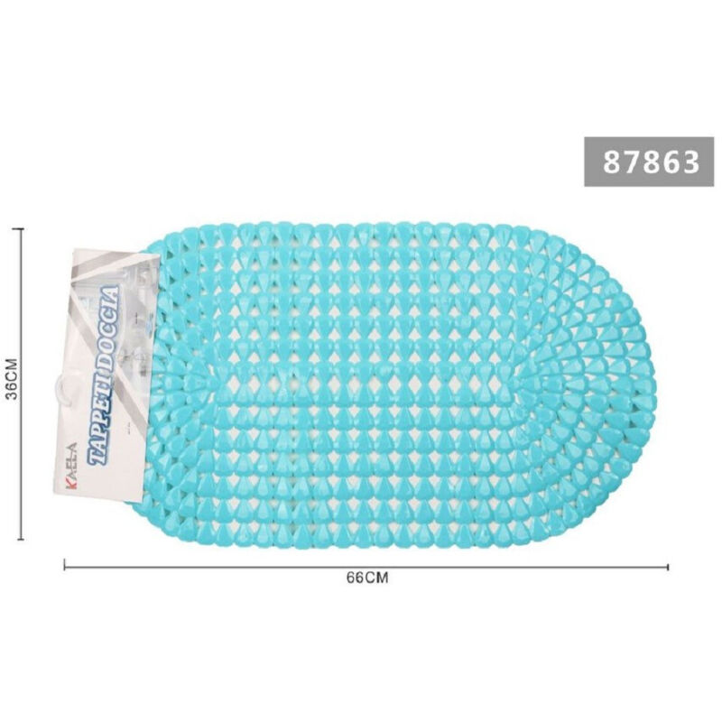 foto del prodotto trade shop traesio kaela tappeto antiscivolo ovale diamante blu lago per vasca bagno doccia 36x66cm 87863 