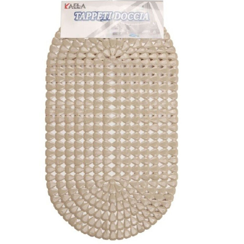 foto del prodotto trade shop traesio kaela tappeto antiscivolo ovale diamante cachi per vasca bagno doccia 36 x 66 cm 87860 