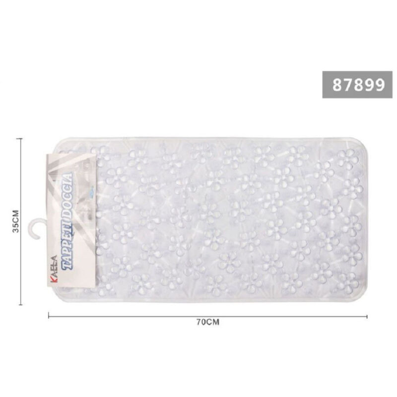 foto del prodotto trade shop traesio kaela tappeto antiscivolo rettangolare bagno vasca doccia loto bianco 36 x 70 cm 87899 