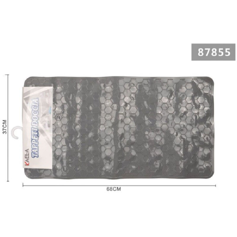 foto del prodotto trade shop traesio kaela tappeto antiscivolo rettangolare per bagno doccia nido ape grigio 37x68cm 87855 