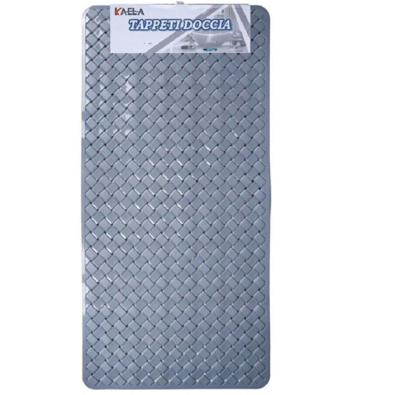 foto del prodotto trade shop traesio kaela tappeto antiscivolo rettangolo intrecciato grigio per bagno doccia 38x77cm 87888 