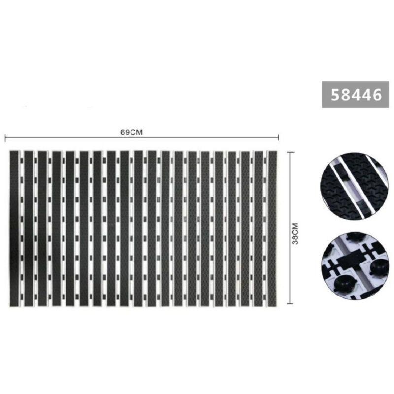 foto del prodotto trade shop traesio kaela tappeto doccia antiscivolo 69x38cm tappetino vasca bagno rettangolare nero 58446 