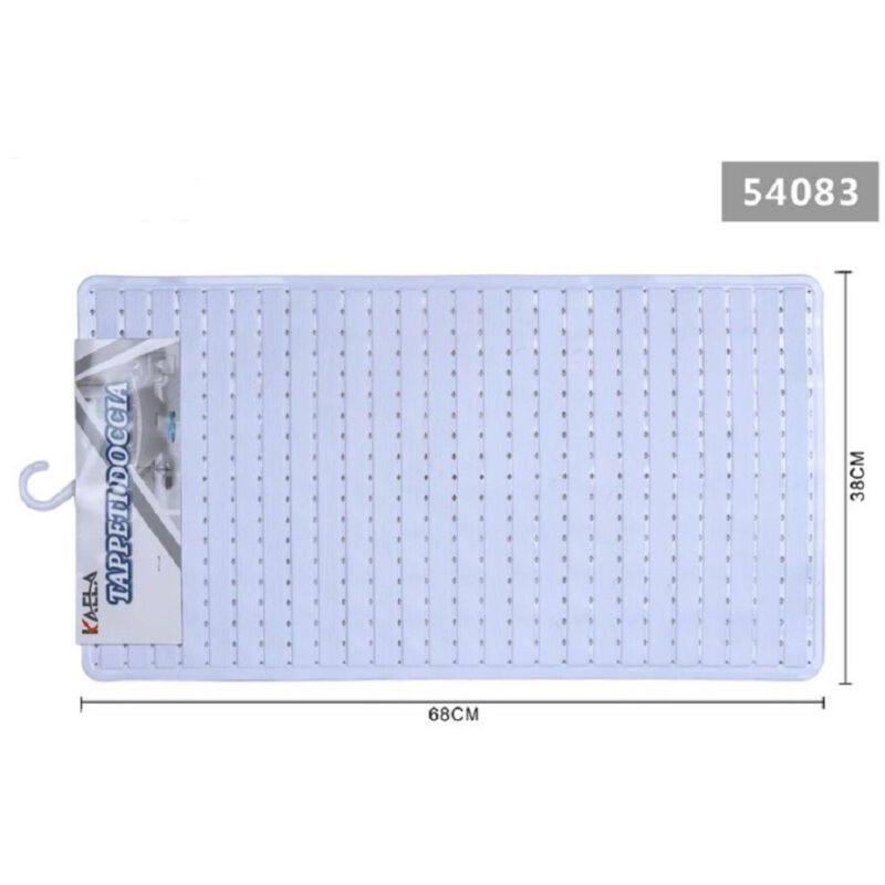 foto del prodotto trade shop traesio kaela tappeto doccia vasca bagno antiscivolo 38x68cm rettangolare a righi bianco 54083 
