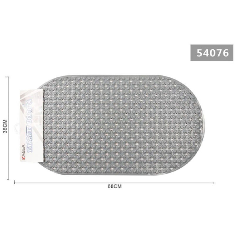 foto del prodotto trade shop traesio kaela tappeto per doccia antiscivolo 68 x 38 cm tappetino vasca da bagno grigio 54076 