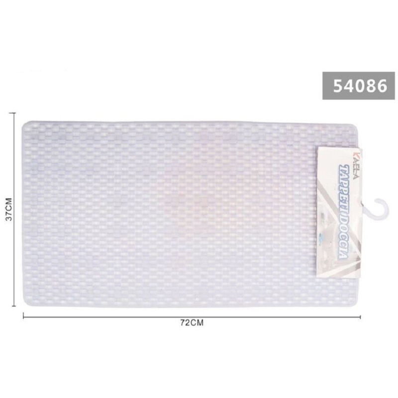 foto del prodotto trade shop traesio - kaela - tappeto per doccia tappetino vasca da bagno rettangolare 37 x 72 cm bianca 54086 -