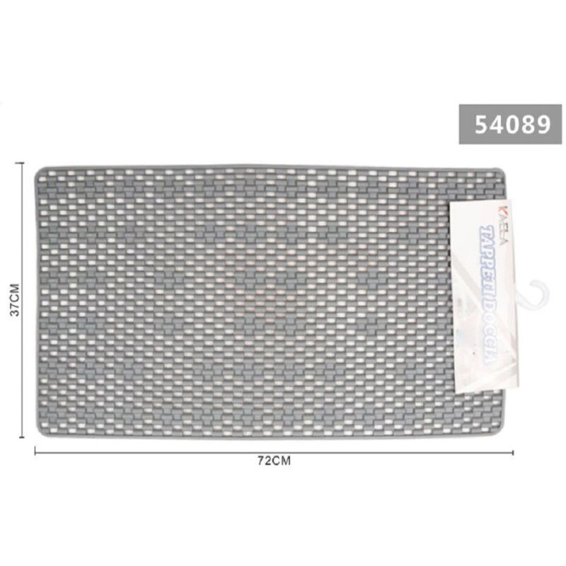 foto del prodotto trade shop traesio kaela tappeto per doccia tappetino vasca da bagno rettangolare 37 x 72 cm grigio 54089 