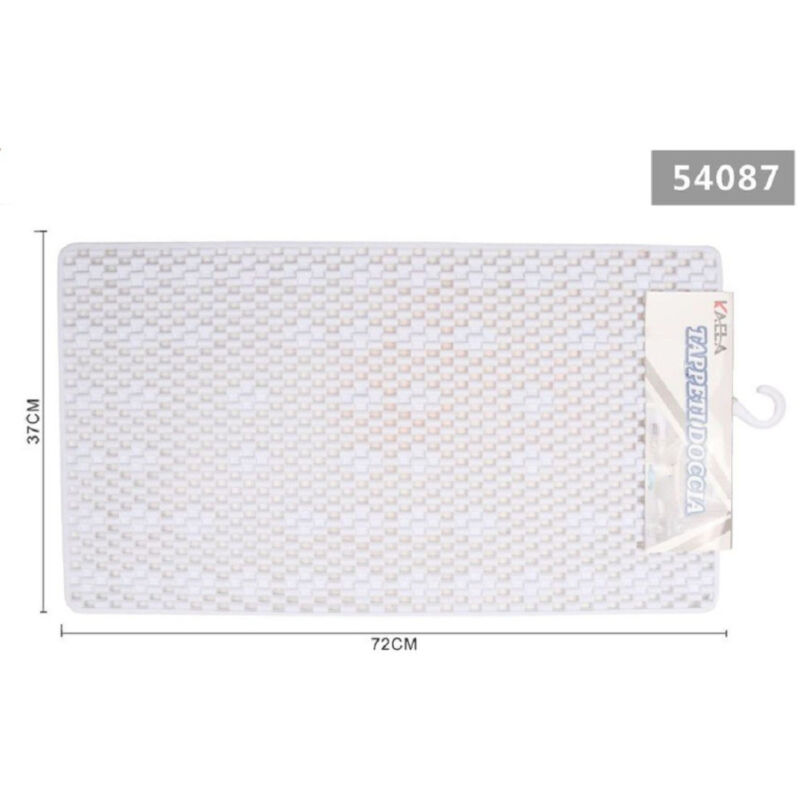 foto del prodotto trade shop traesio kaela tappeto per doccia tappetino vasca da bagno rettangolare 37 x 72cm bianco 54087 