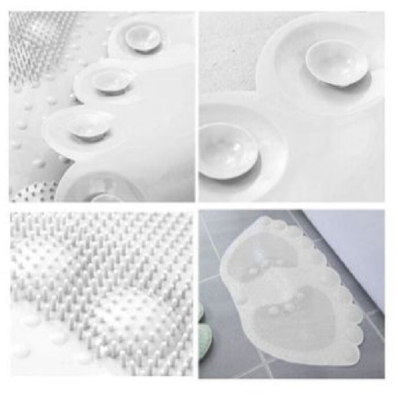 foto del prodotto trade shop traesio kaela tappeto tappetino antiscivolo impronte vasca bagno doccia 55x35cm bianco 87943 