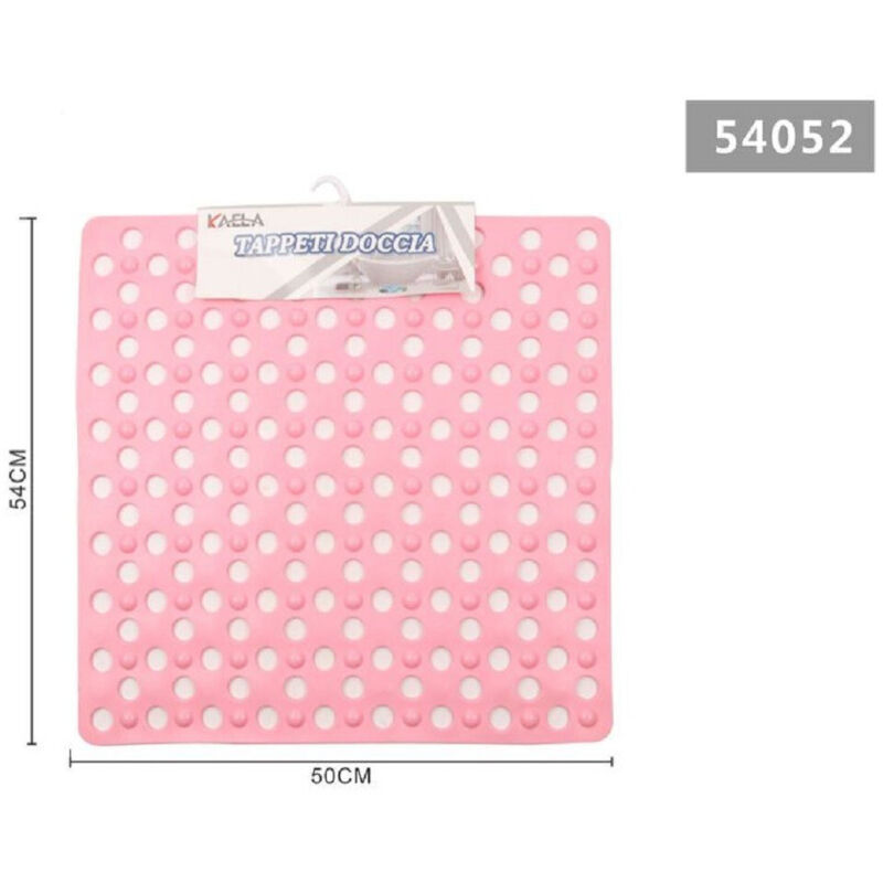 foto del prodotto trade shop traesio kaela tappeto tappetino doccia antiscivolo quadrato 50x54 cm vasca da bagno 54052 rosa 