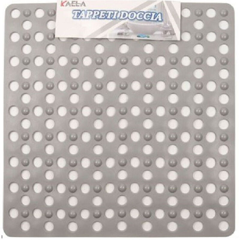 foto del prodotto trade shop traesio kaela tappeto tappetino doccia antiscivolo quadrato 50x54cm vasca bagno 54049 grigio 