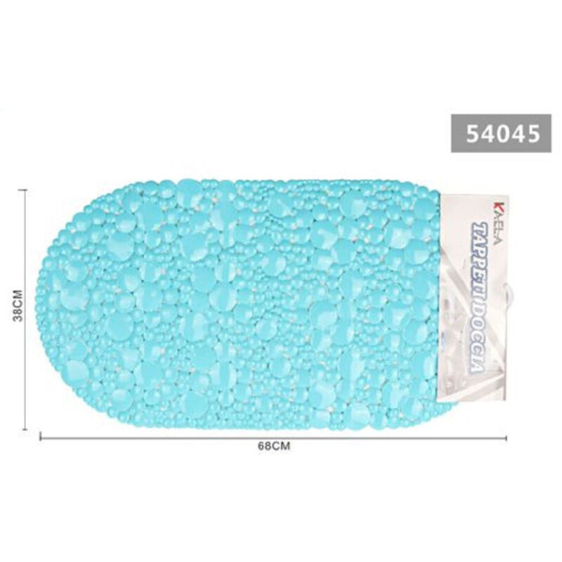 foto del prodotto trade shop traesio kaela tappeto tappetino doccia vasca antiscivolo bagno arredo azzurro 38 x 68 cm 54045 