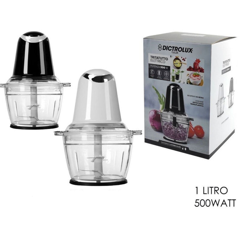 foto del prodotto trade shop traesio kaela tritatutto elettrico 3in1 500 w 1 lt 2 velocit base antiscivolo 2 colori 584301 