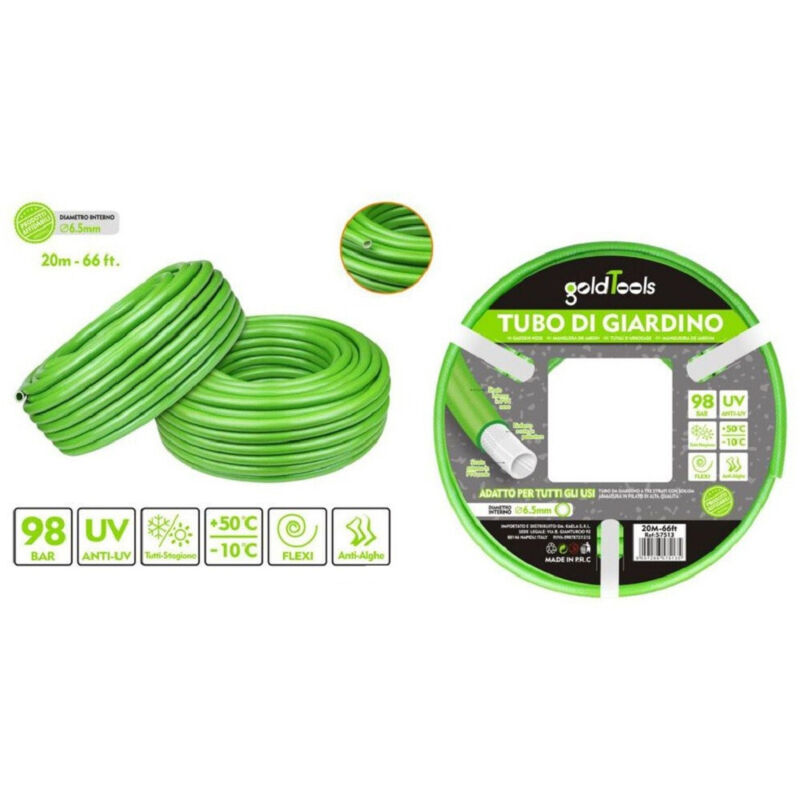 foto del prodotto trade shop traesio kaela tubo per giardino irrigazione in pvc verde pompa acqua 20 mt 66ft 6.5mm 57513 