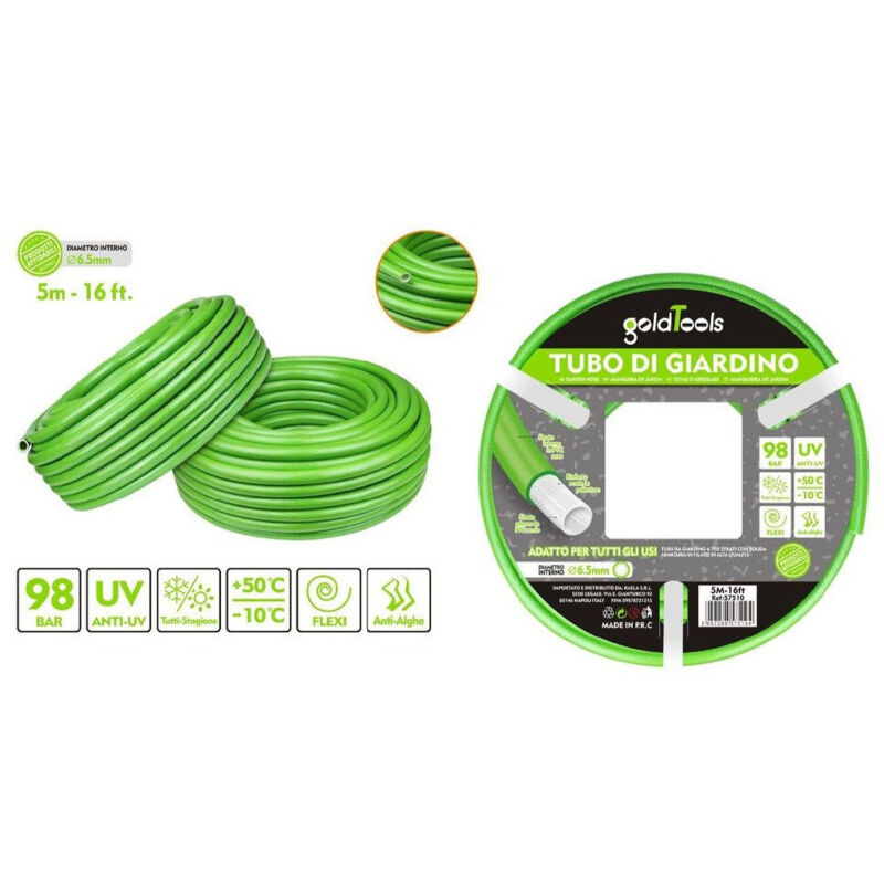 foto del prodotto trade shop traesio kaela tubo per giardino irrigazione in pvc verde pompa acqua 5 metri 16ft 6.5mm 57510 