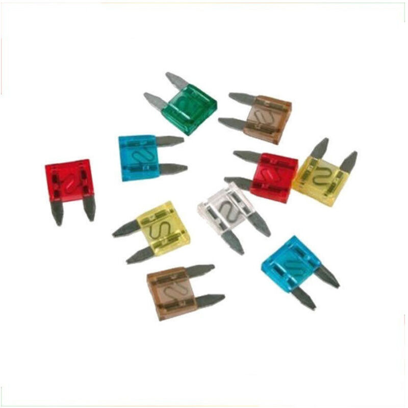 foto del prodotto trade shop traesio kit 100 fusibili mini lamellari assortiti mini fusibili auto camper barca in box 