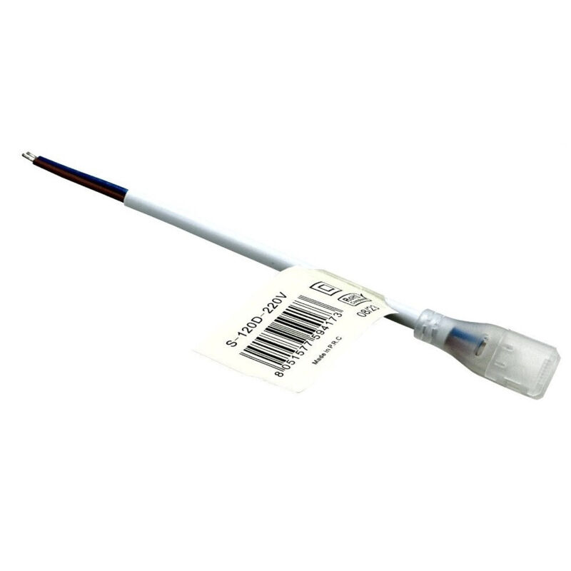 foto del prodotto trade shop traesio - kit 10pz connettore alimentazione flessibile strip led 220v 8mm 3535 s-120d-220v -