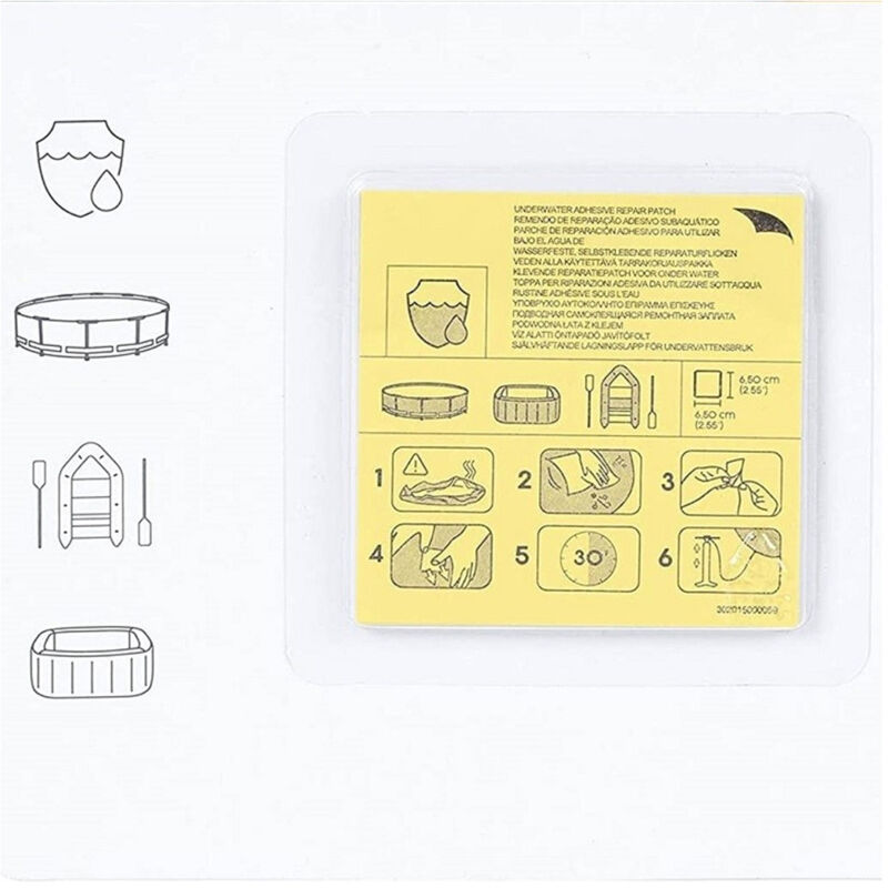 foto del prodotto trade shop traesio kit 10pz toppe di riparazione autoadesive per piscine resistenti all acqua 62091 
