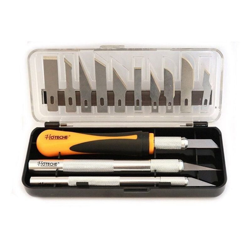 foto del prodotto trade shop traesio kit 16 pz. taglia balsa coltelli precisione taglierini taglierino 